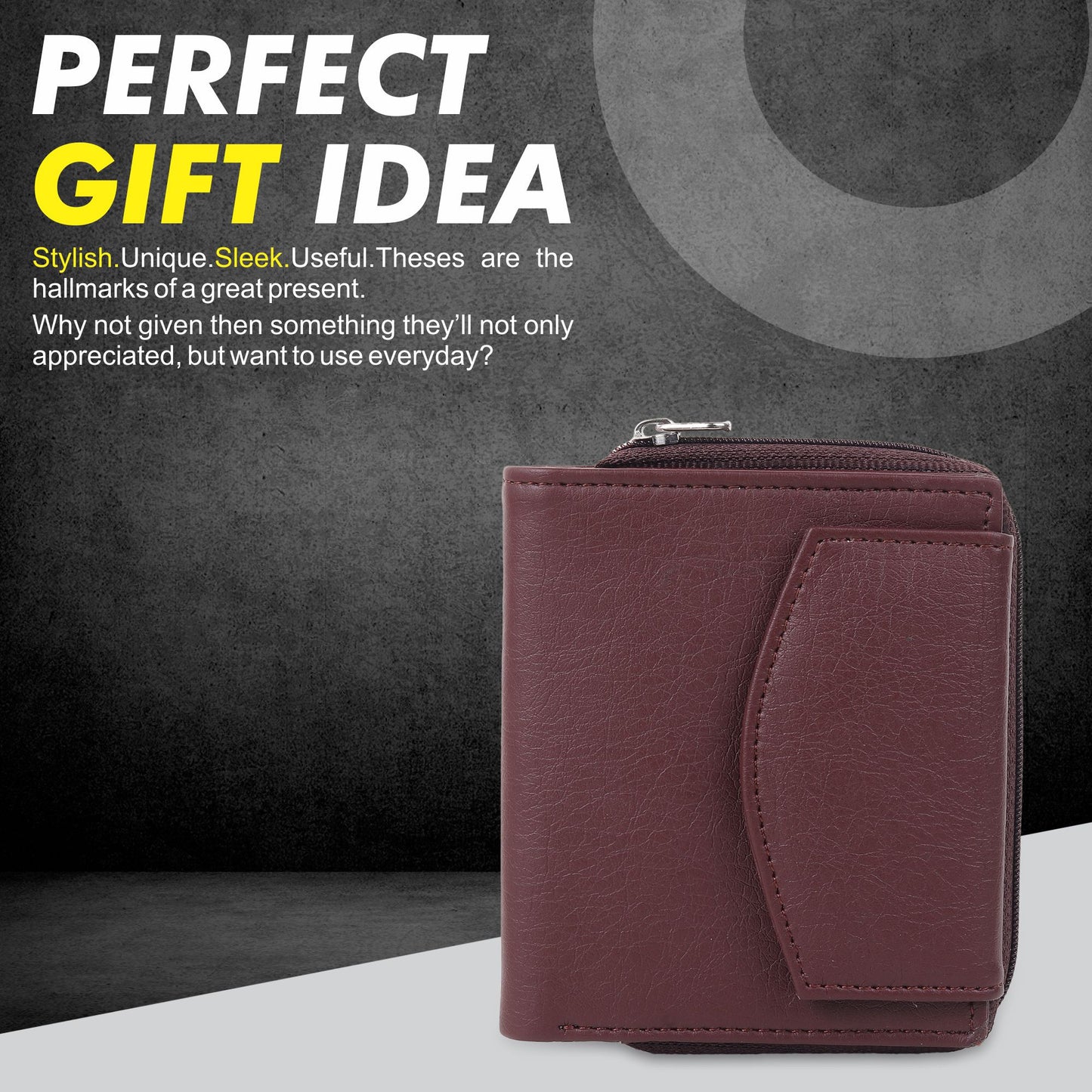 SAMTROH Girls Travel, Trendy Brown Artificial Leather Wallet (6 Card Slots)